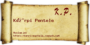 Kárpi Pentele névjegykártya